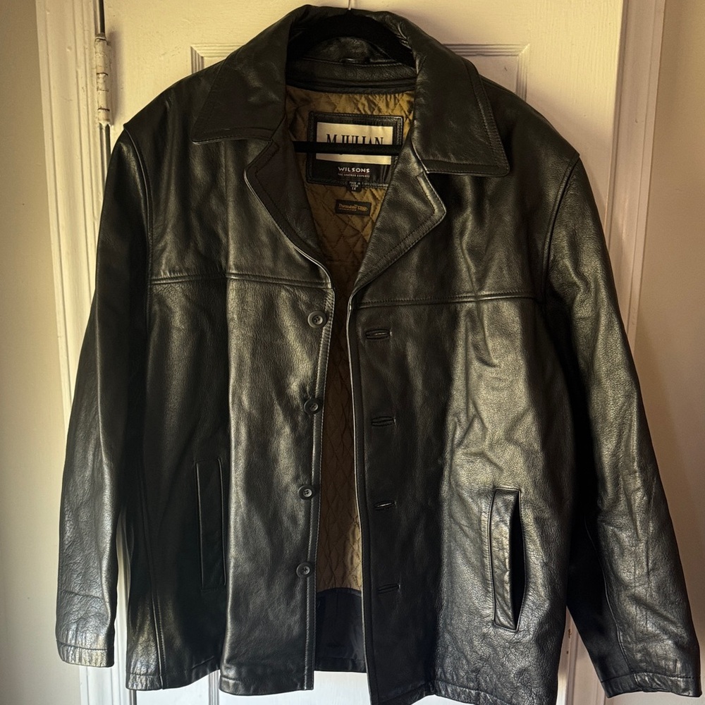 Wilson Black Leather Shirt Jacket